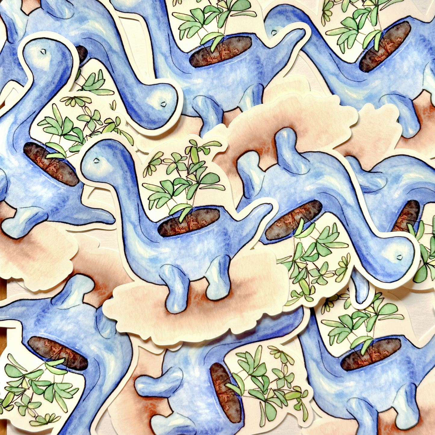 Blue Dino Vinyl Sticker