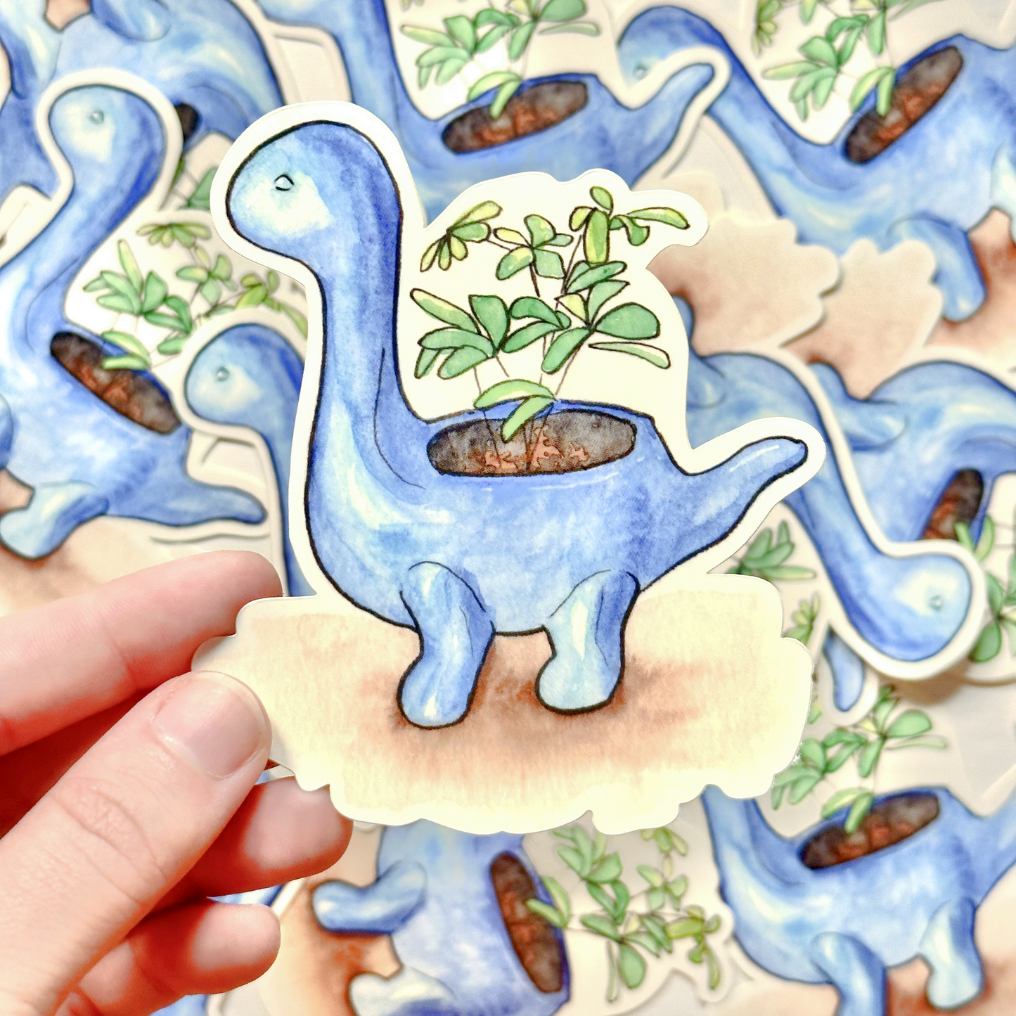 Blue Dino Vinyl Sticker