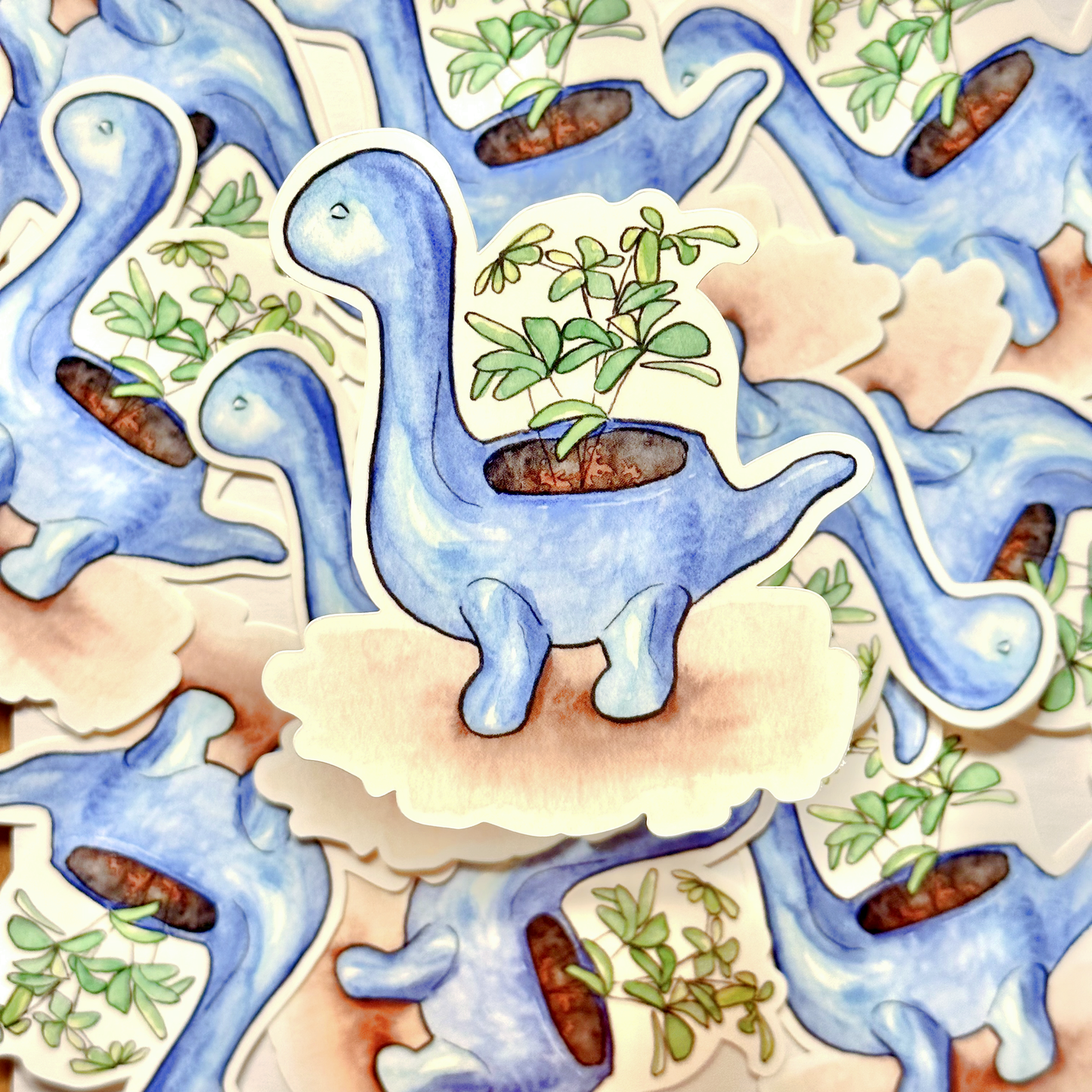 Blue Dino Vinyl Sticker