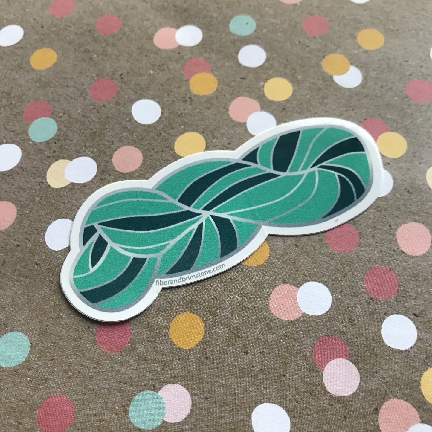 Teal Yarn Skein Sticker
