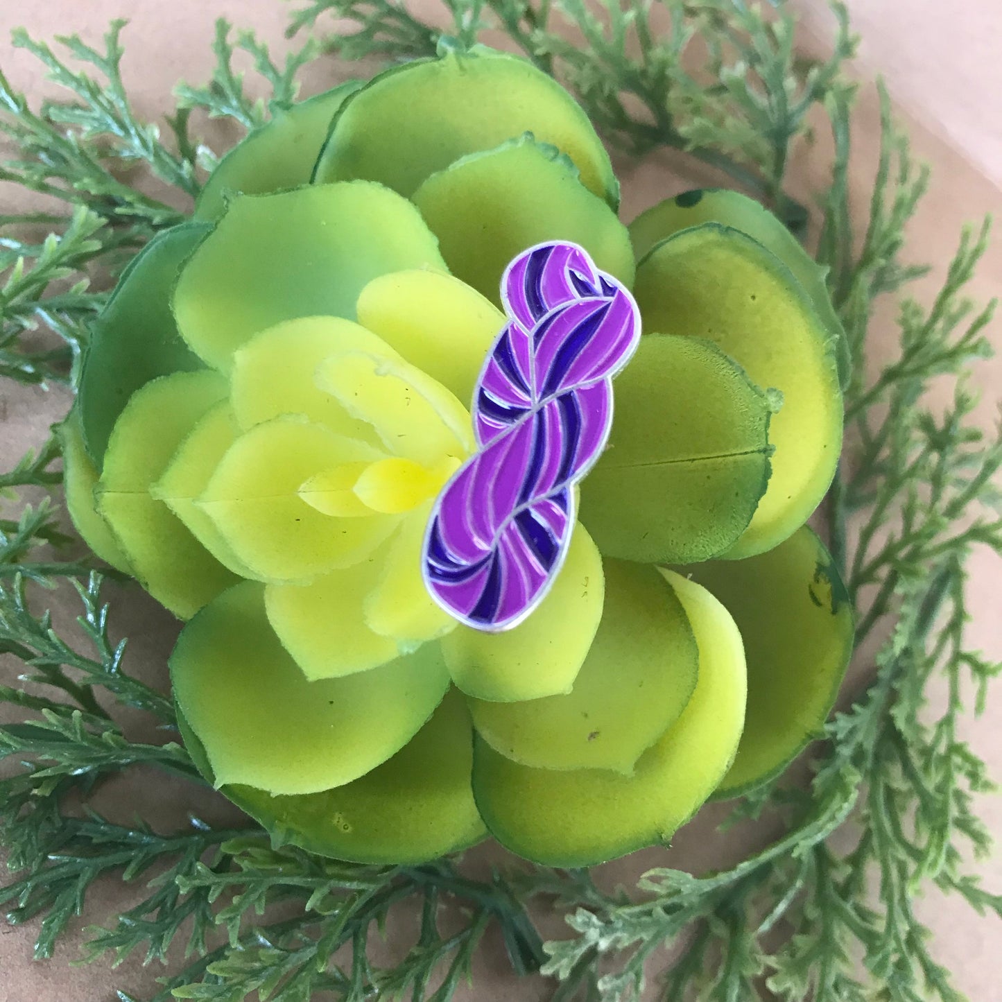 Purple Yarn Skein Pin