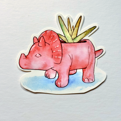 Red Dino Vinyl Sticker