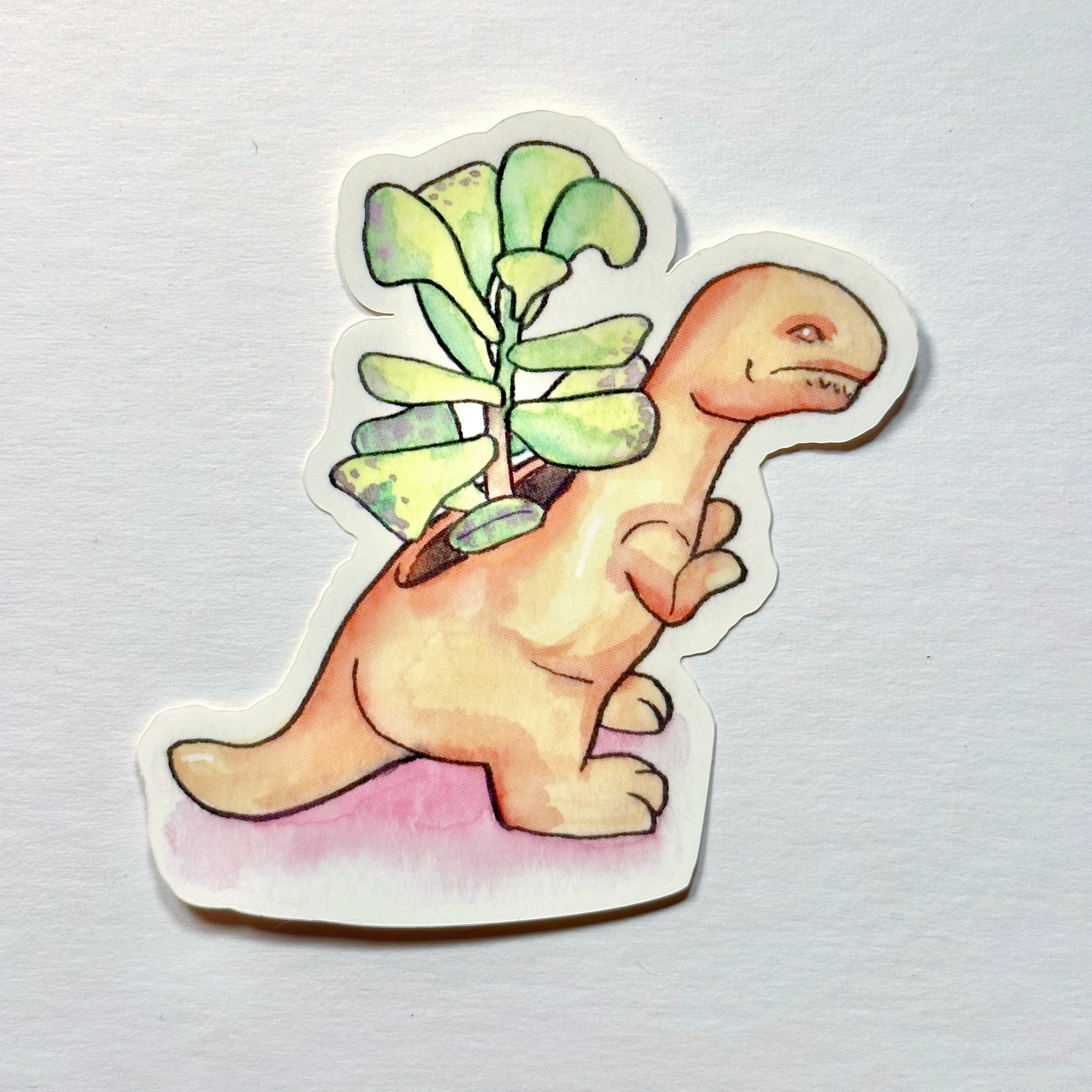 Orange Dino Vinyl Sticker