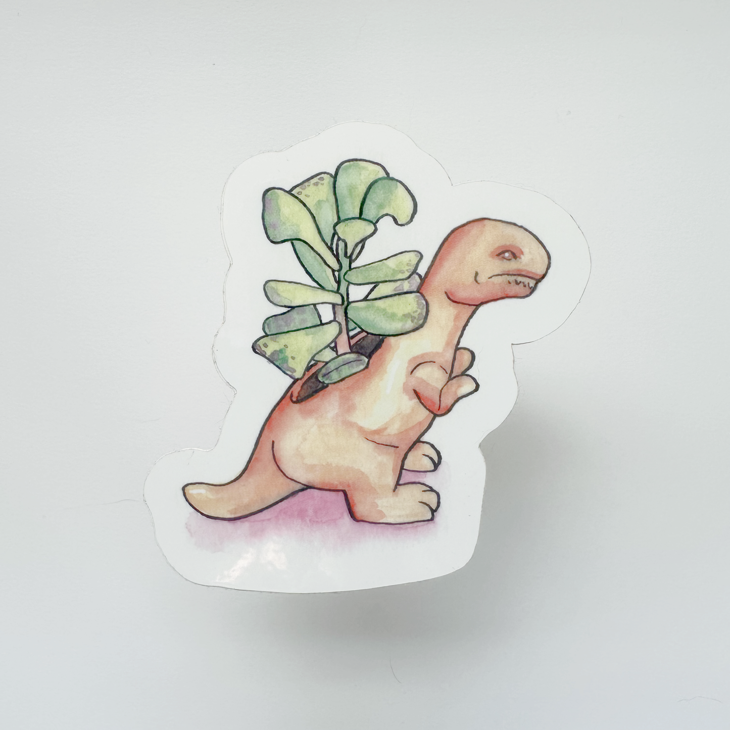 Orange Dino Vinyl Sticker