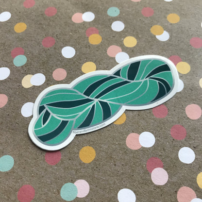 Teal Yarn Skein Sticker