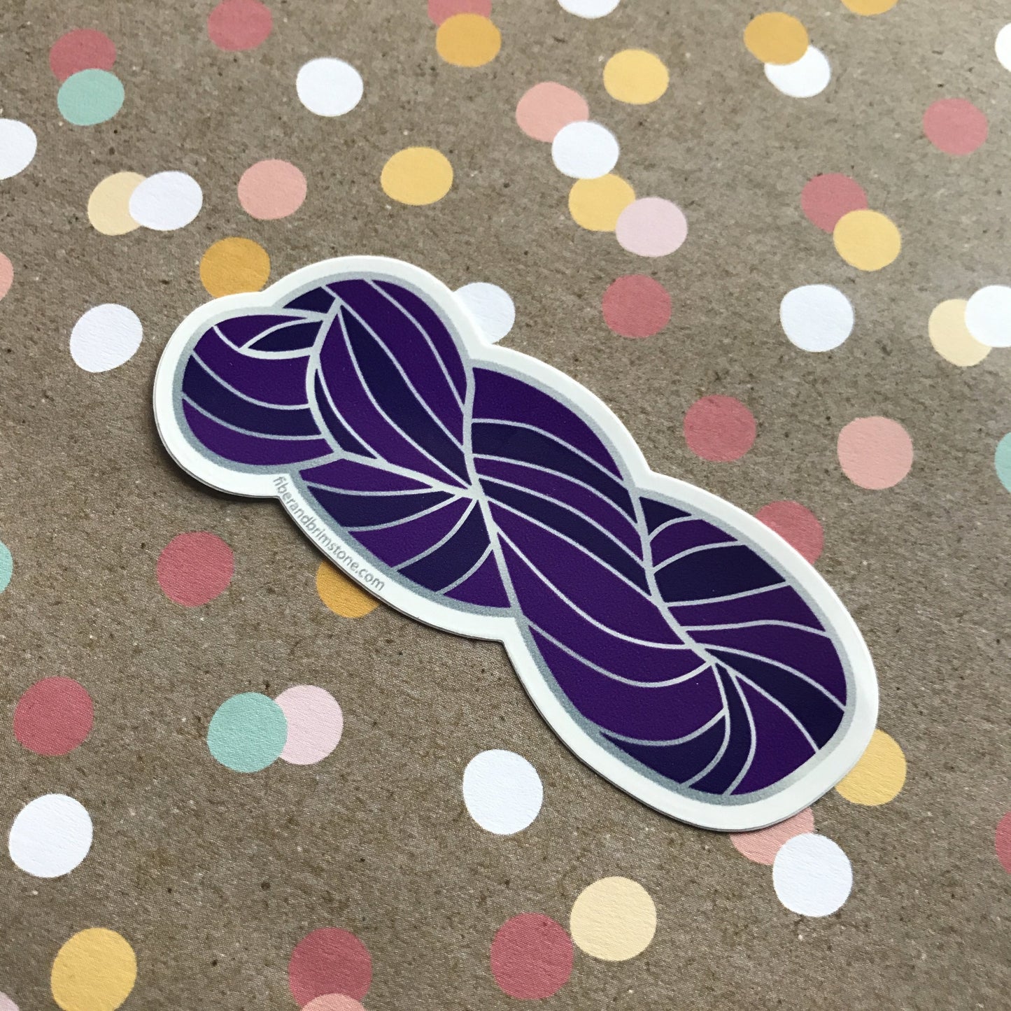 Purple Yarn Skein Sticker