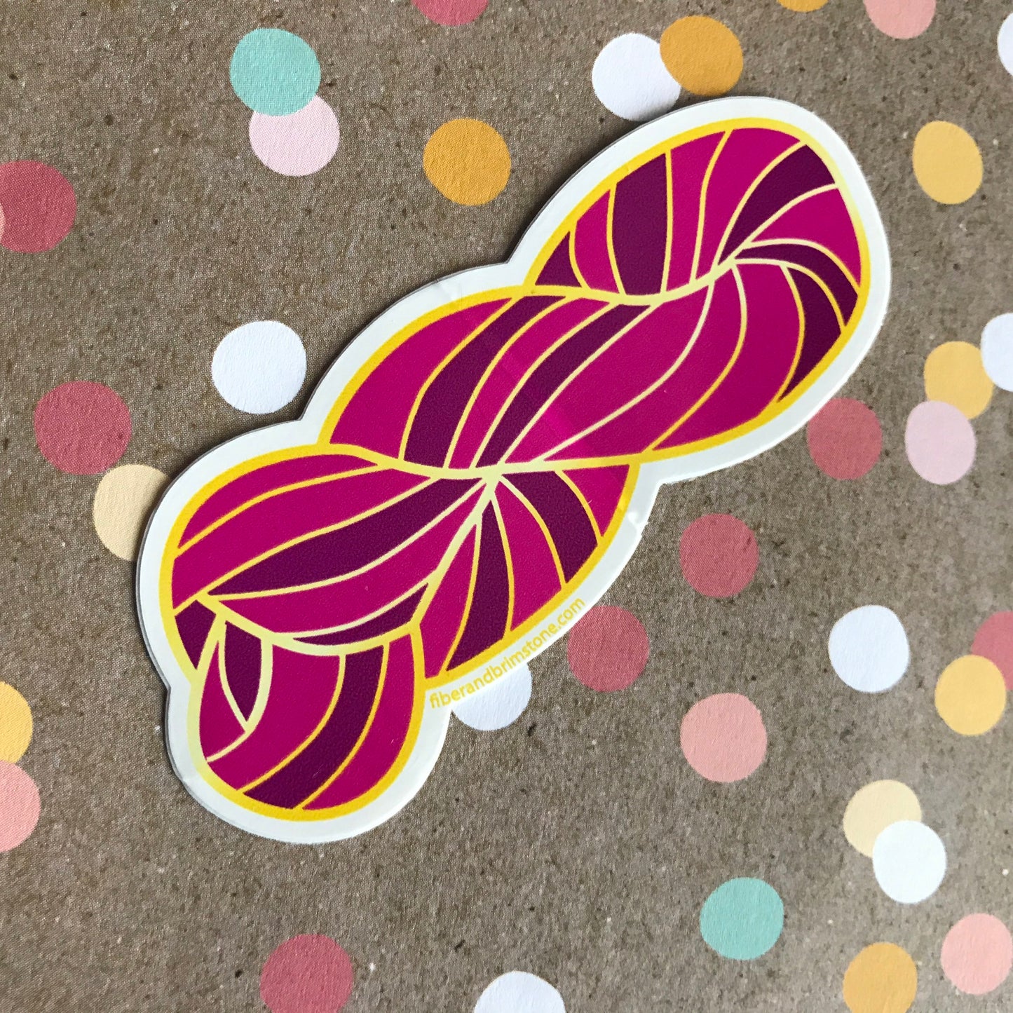 Pink Yarn Skein Sticker