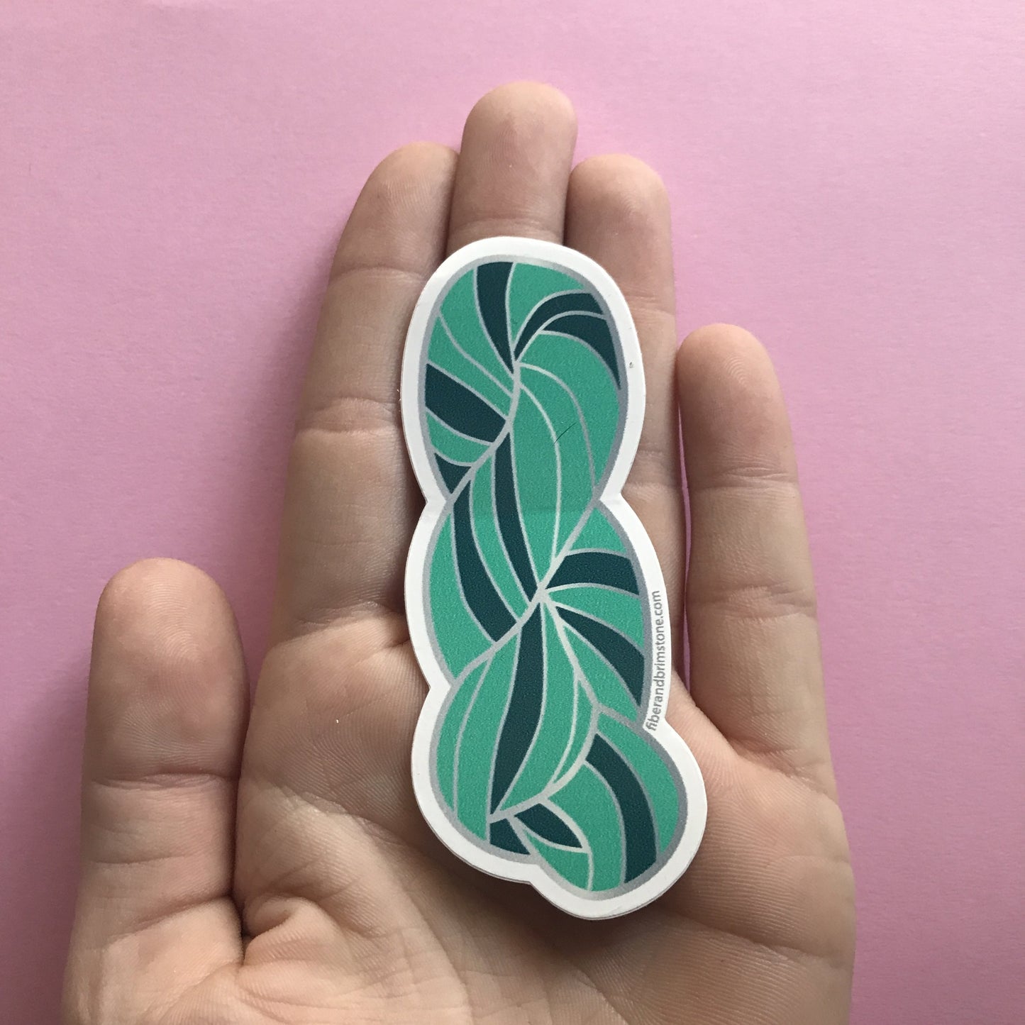 Teal Yarn Skein Sticker