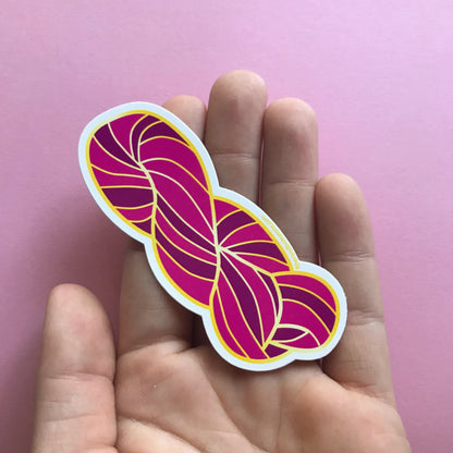 Pink Yarn Skein Sticker