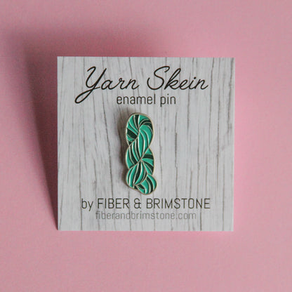 Teal Yarn Skein Pin