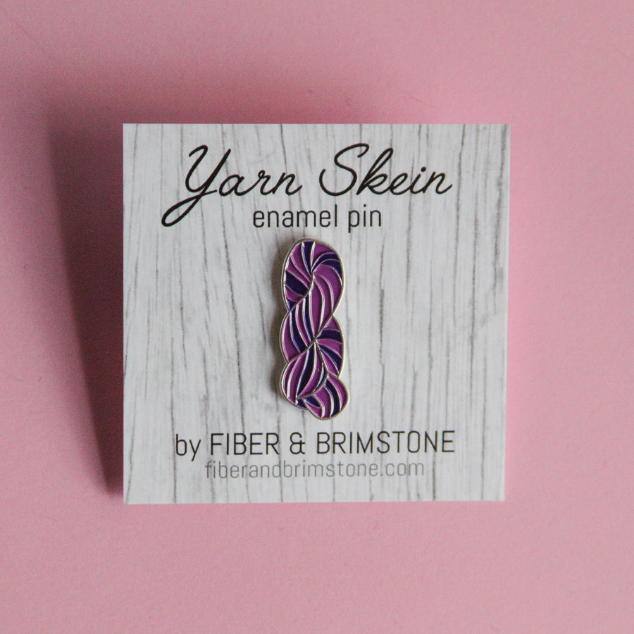 Purple Yarn Skein Pin